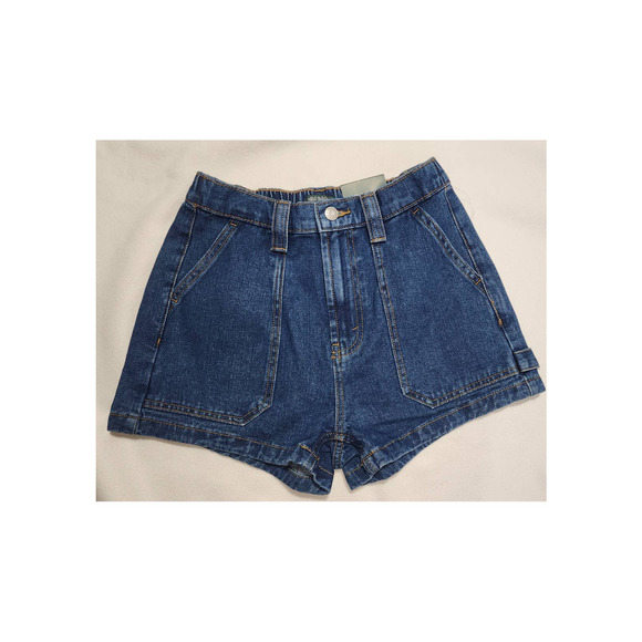 woman's jean shorts super high rise size 0 waist 24 wild fable - Picture 4 of 6